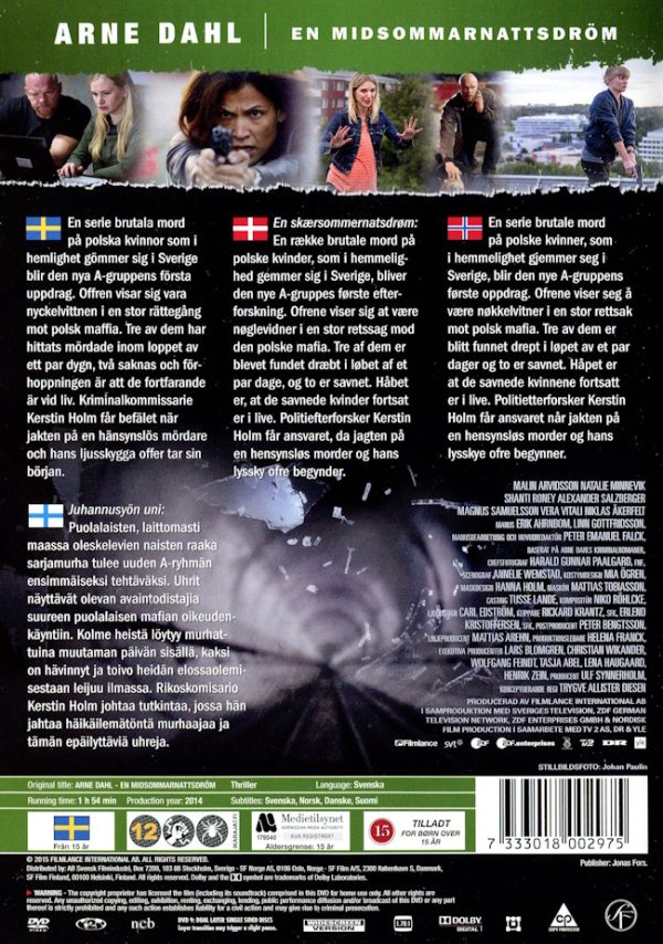 DVD - Arne Dahl: En midsommarnattsdröm baksida