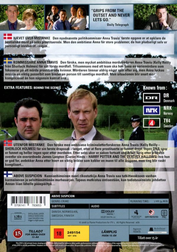 DVD - Above Suspicion 1 - Case of the Copycat Murderer (Miniserie) baksida