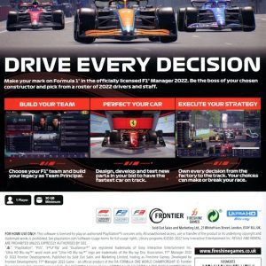 Playstation 5 - F1 Manager 22 baksida