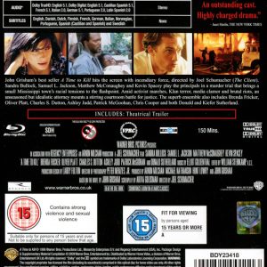 Bluray - Juryn: A Time To Kill (Samuel L. Jackson) (1996) back cover