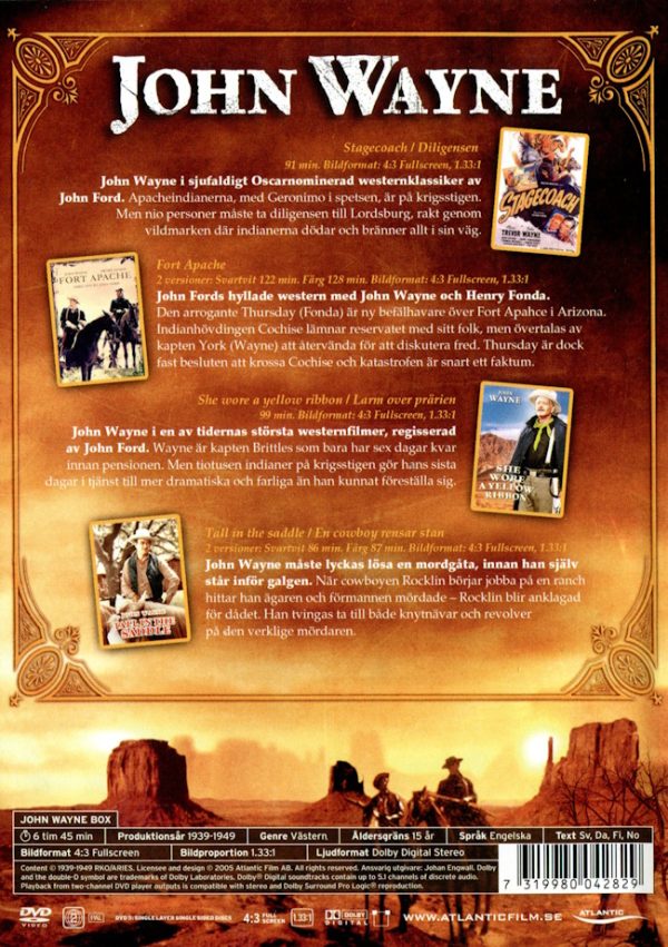 DVD - John Wayne Westernbox (4-disc) back cover