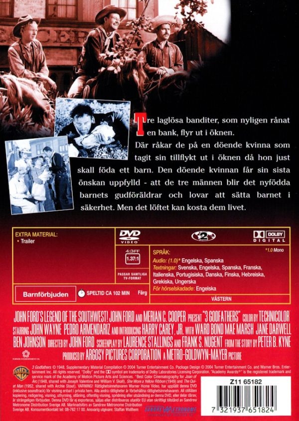DVD – Flykt genom öknen (John Wayne) (1948) baksida