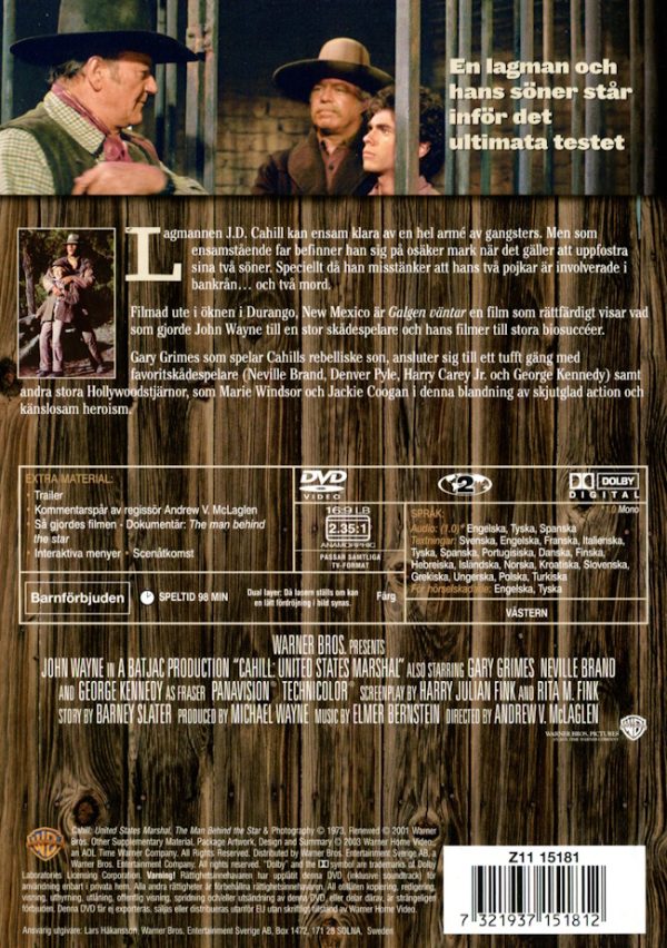 DVD – Galgen väntar (John Wayne) (1973) back cover