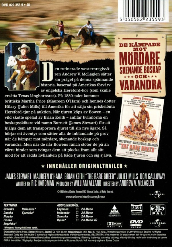 DVD – Rancho River (James Stewart) (1966) back cover