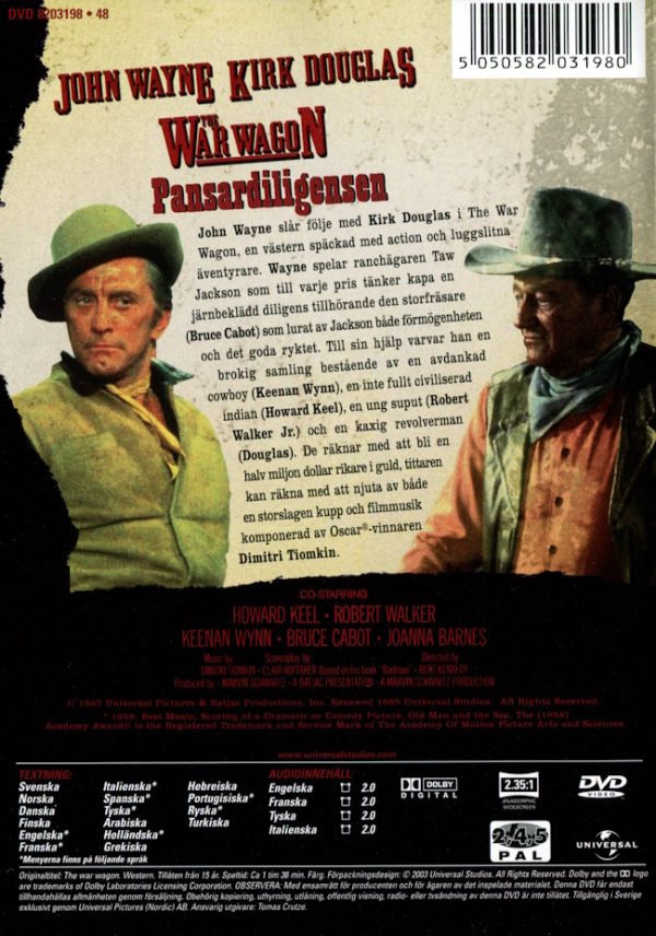 DVD – War Wagon (Pansardiligensen) (John Wayne) (1967) back cover