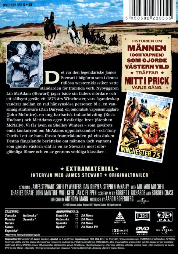 DVD – Winchester '73 (James Stewart) (1950) back cover
