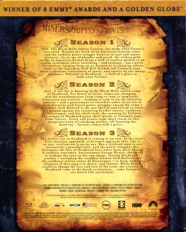 Bluray - Deadwood - Ultimate Collection (Season 1-3) back cover