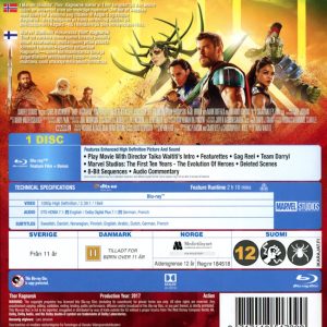 Bluray - Thor 3: Ragnarok back cover