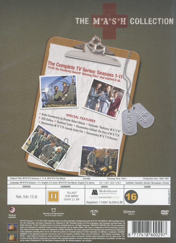 DVD - M*A*S*H Collection (11 Säsonger+filmen) baksida