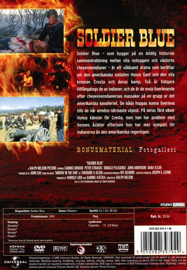 DVD - Soldier Blue (Peter Strauss) (1970) baksida