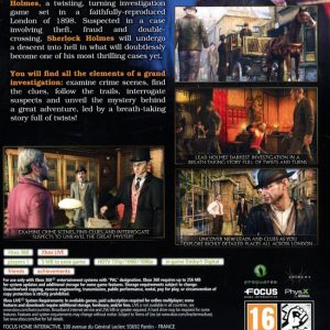 XBOX 360 - Testament of Sherlock Holmes back cover