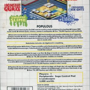 Sega Master System - Populous back cover