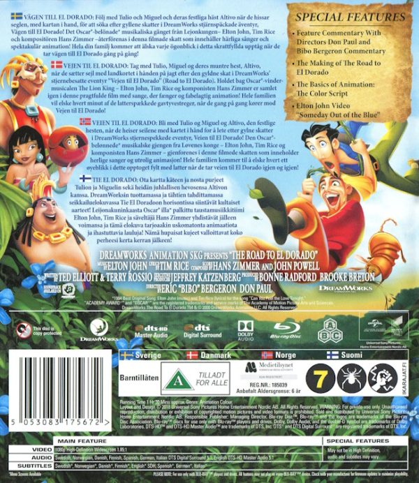 Bluray - Vägen till El Dorado (Road to El Dorado) baksida