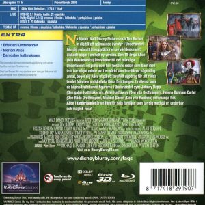 Bluray - Alice i Underlandet (Johnny Depp) (2010) (3D) baksida