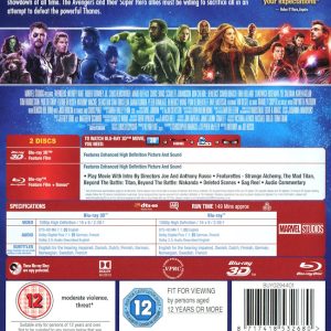 Bluray - Avengers: Infinity War (3D) baksida