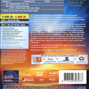 Bluray - Disney Klassiker 32: Lejonkungen (3D) baksida