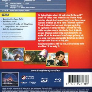 Bluray - Disney Klassiker 48: Bolt (3D) baksida