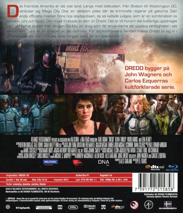 Bluray - Dredd (Karl Urban) (3D) baksida