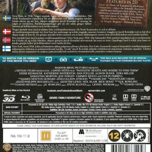 Bluray - Fantastic Beasts and Where to Find Them (3D) baksida