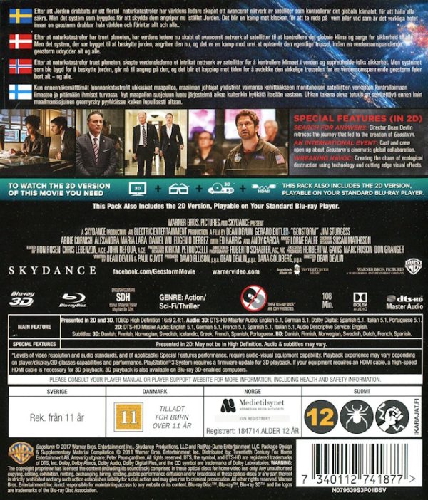 Bluray - Geostorm (3D) baksida