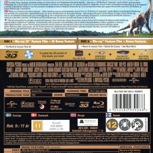 Bluray - Jurassic Park (1993) (3D) baksida
