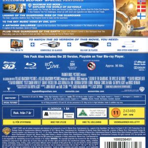 Bluray - Legend of the Guardians: The Owls of Ga'hoole (3D) baksida