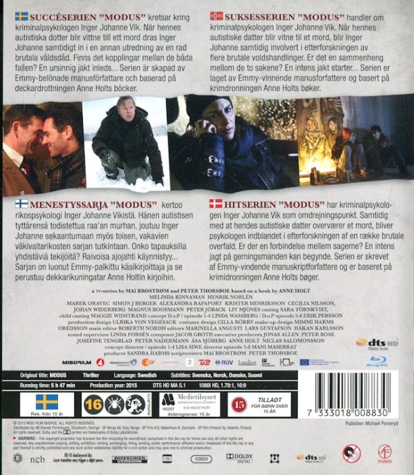 Bluray - Modus: Säsong 1 baksida