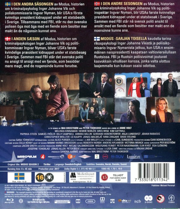 Bluray - Modus: Säsong 2 baksida