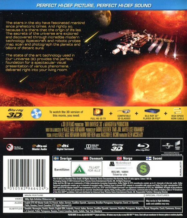 Bluray - Our Universe 3D baksida