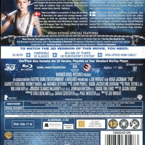 Bluray - Pan (2015) (3D) baksida