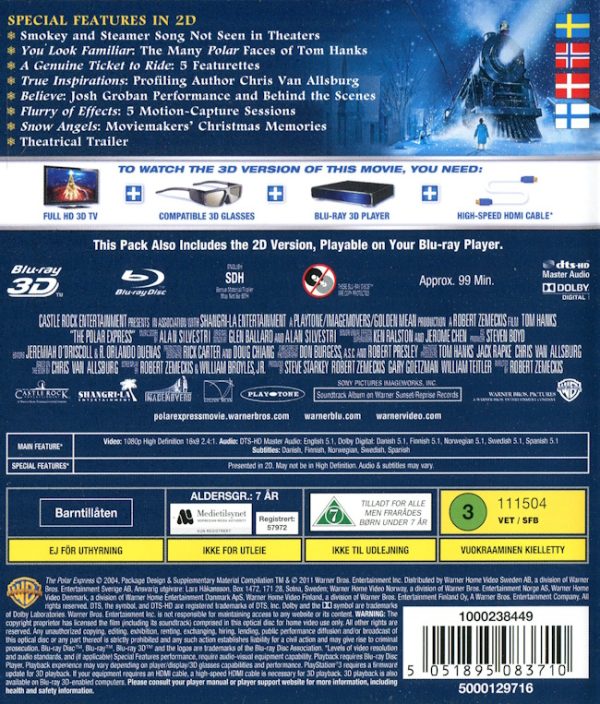 Bluray - Polar Express (3D) baksida