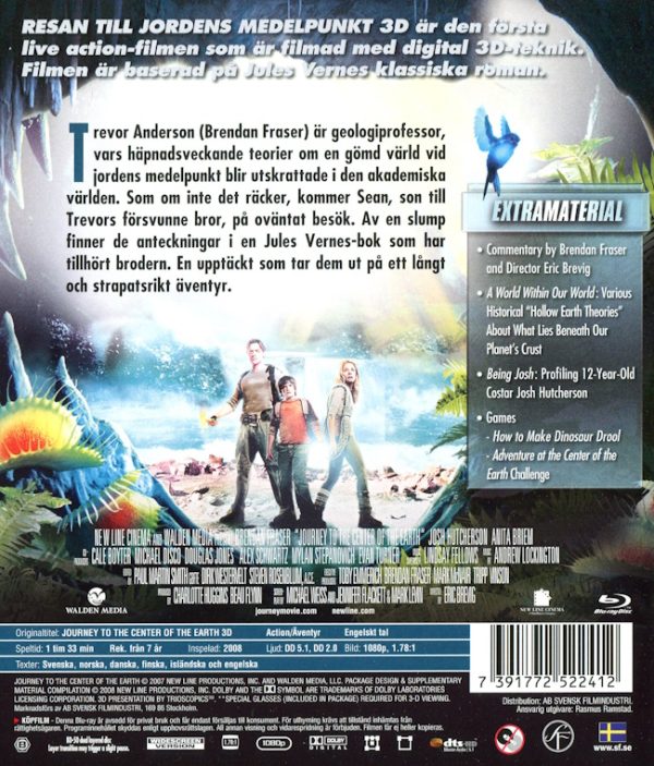 Bluray - Resan till Jordens Medelpunkt (3D) baksida