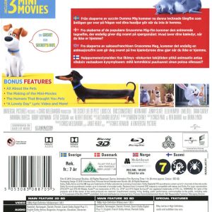 Bluray - Secret Life of Pets (3D) baksida