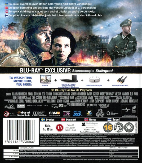 Bluray - Stalingrad (3D) baksida