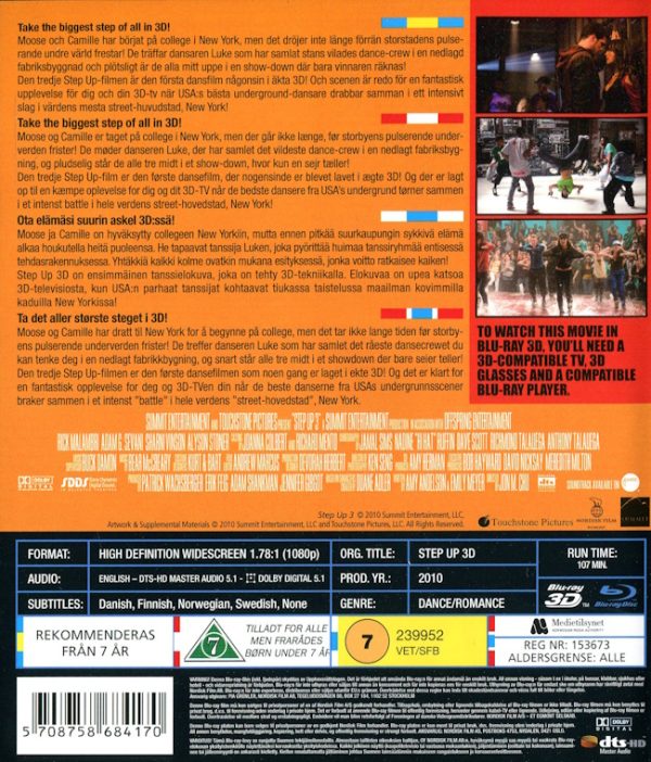 Bluray - Step Up 3D (Step Up 3) (3D) baksida