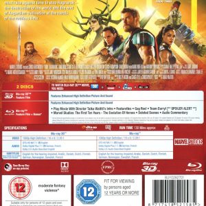 Bluray - Thor 3: Ragnarok (3D) baksida