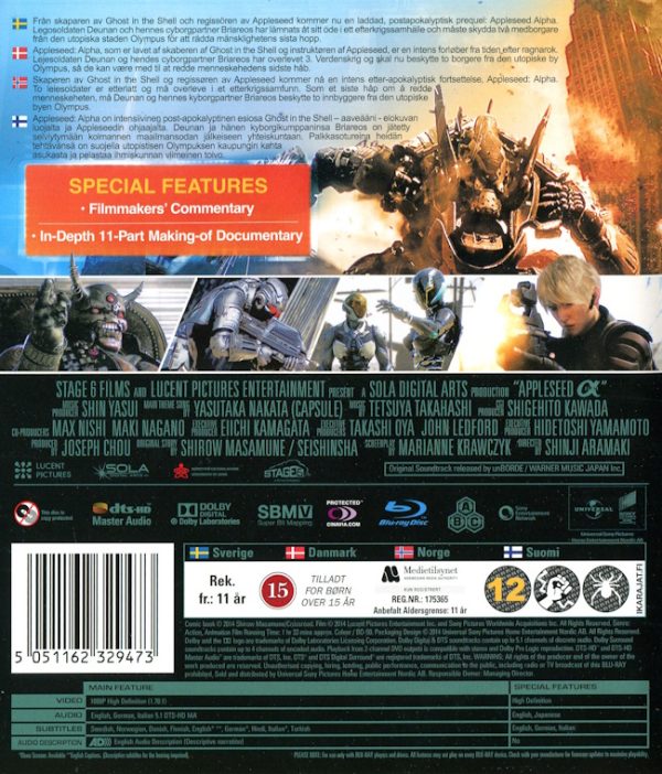 Bluray - Appleseed - Alpha baksida