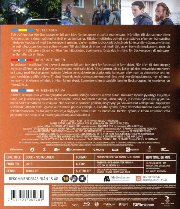 Bluray - Beck # 34 - Sista dagen baksida