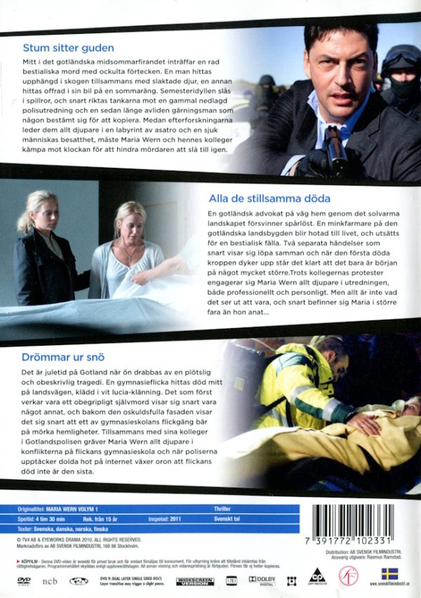 DVD - Maria Wern: Volym 1 (3 filmer) baksida