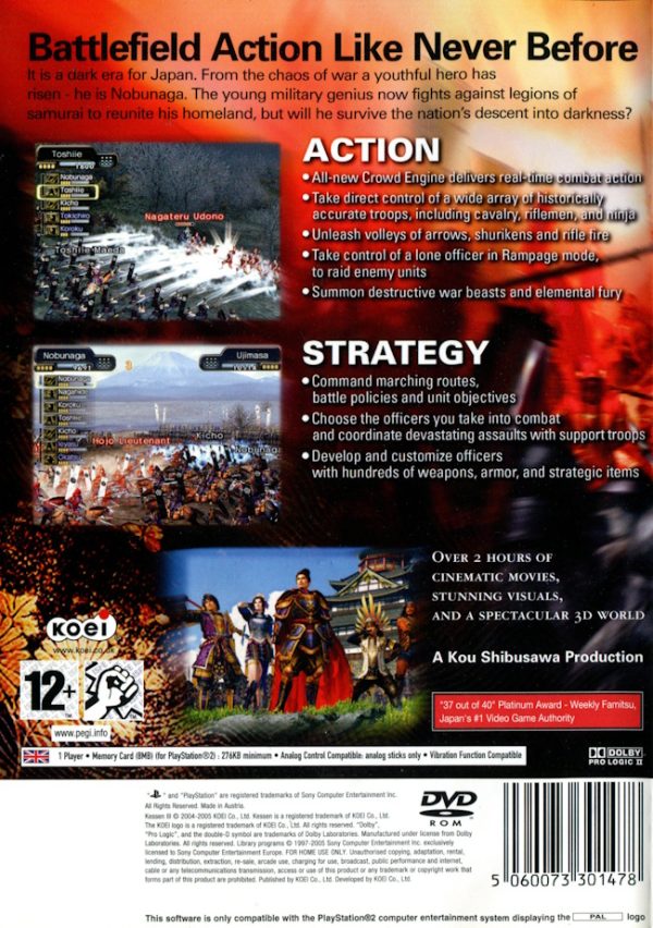 Playstation 2 - Kessen III baksida