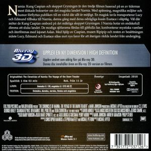 Bluray - Berättelsen om Narnia: Kung Caspian och skeppet Gryningen (3D) baksida