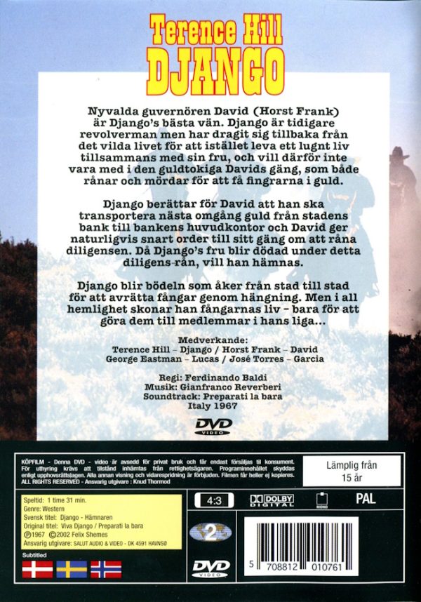 DVD - Django: Hämnaren (Terence Hill) (1968) baksida