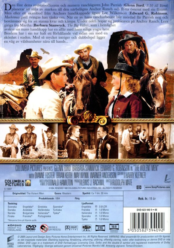 DVD - Våldets Män (Glenn Ford) (1954) baksida