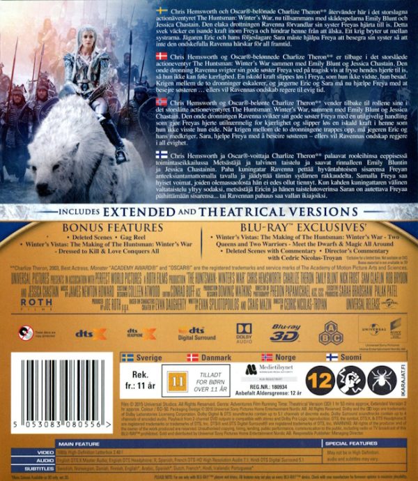 Bluray - Huntsman - Winter's War (Extended Edition) (3D) baksida