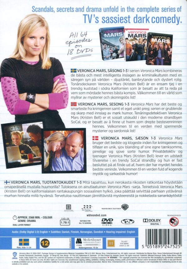 DVD - Veronica Mars - Hela Serien (18-disc) baksida