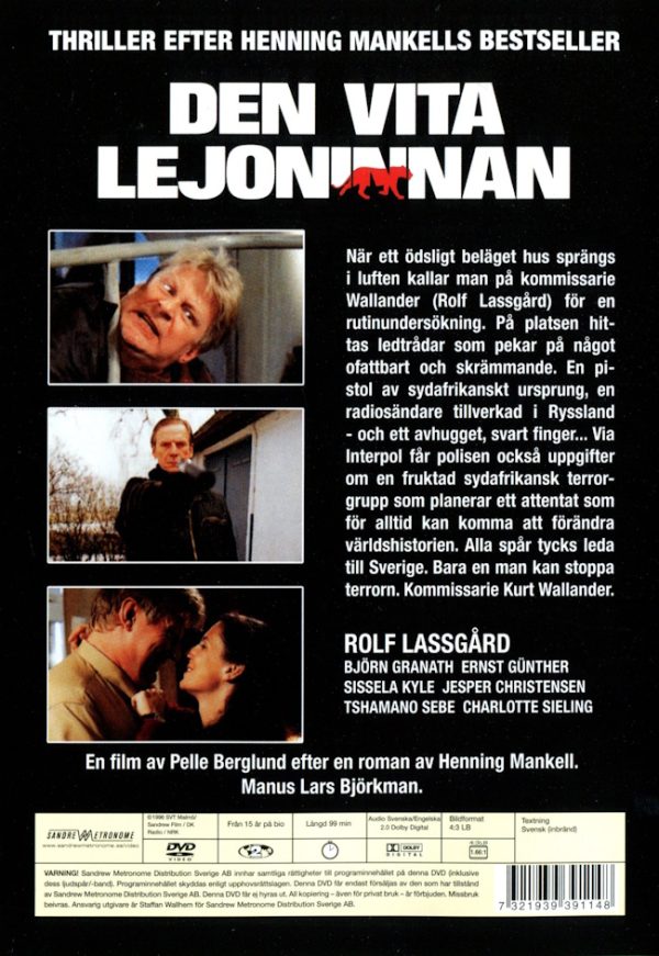 DVD - Den vita lejoninnan (Rolf Lassgård) baksida
