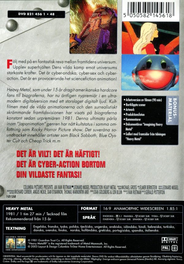 DVD - Heavy Metal (1981) baksida