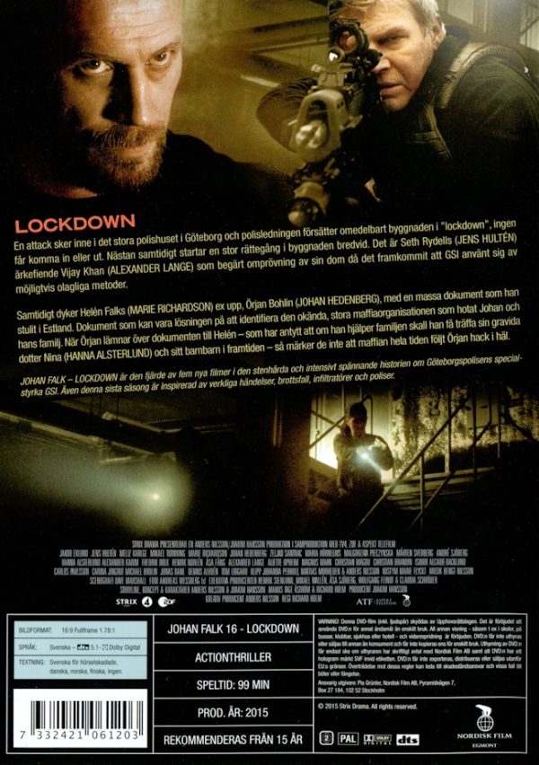 DVD - Johan Falk 16 - Lockdown baksida
