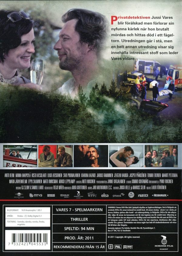 DVD - Vares 7: Spelmarkern baksida