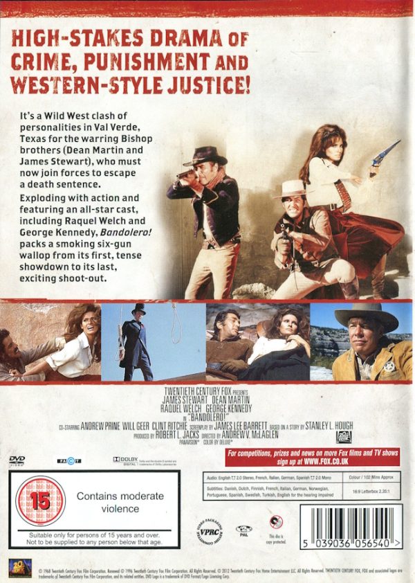 DVD - Bandolero! (James Stewart) (1968) baksida